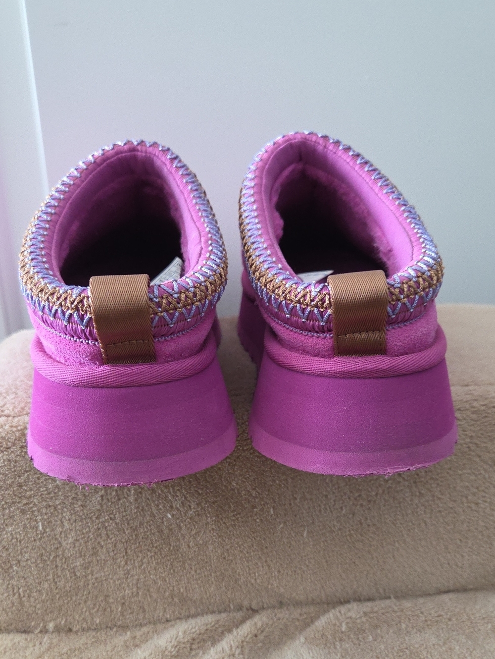 UGG Tazz Genuine Shearling Lined Platform Slipper | Mangosteen | Womens Size 9 - Picture 8 of 13